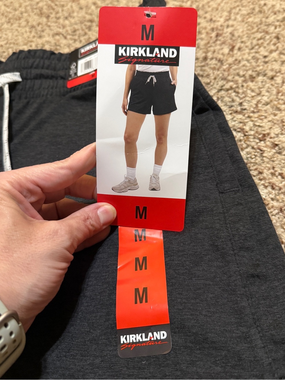 Kirkland Signature Charcoal Lightweight Athletic Drawstring Shorts